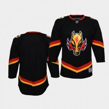 Youth Calgary Flames 2021 Reverse Retro Black Premier Jersey