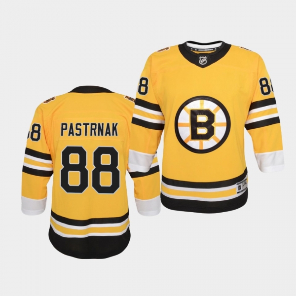 Youth David Pastrnak Boston Bruins 2021 Reverse Retro Gold Replica Jersey