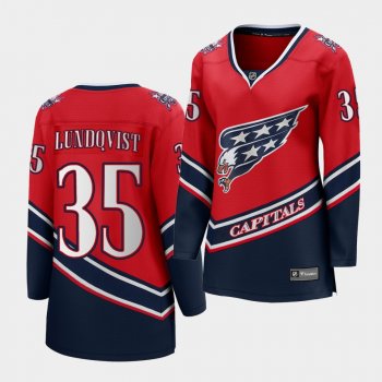 Women Henrik Lundqvist Washington Capitals 2021 Reverse Retro Red Special Edition Jersey