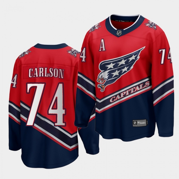 John Carlson Washington Capitals 2021 Reverse Retro Red Special Edition Men Jersey