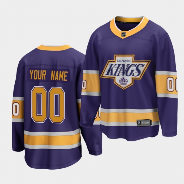 Custom Los Angeles Kings 2021 Reverse Retro Purple Breakaway Player Men's Jersey