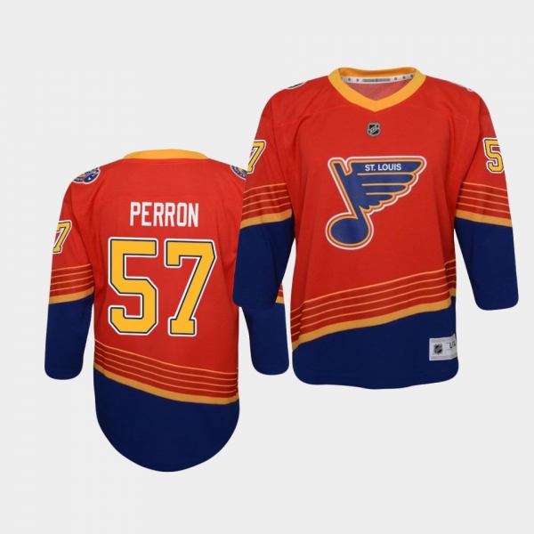 Youth David Perron St. Louis Blues 2021 Reverse Retro Red Replica Jersey