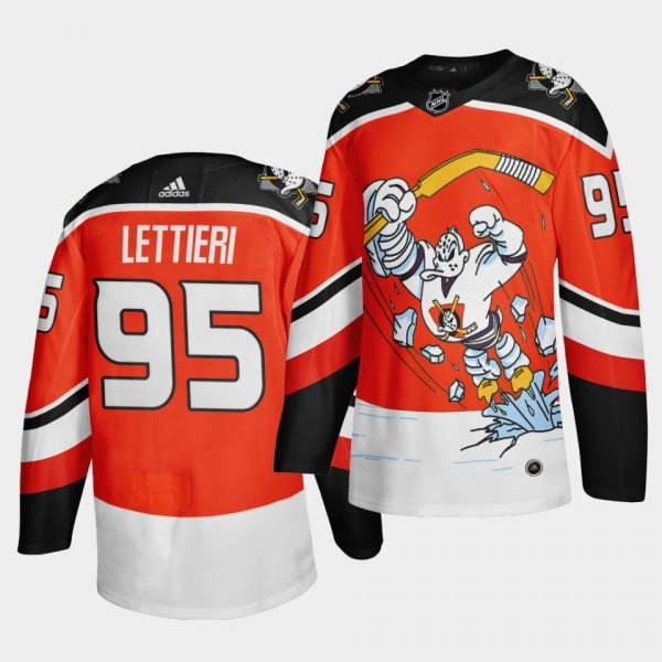 Vinni Lettieri #95 Ducks 2020-21 Reverse Retro Third Authentic Orange Jersey