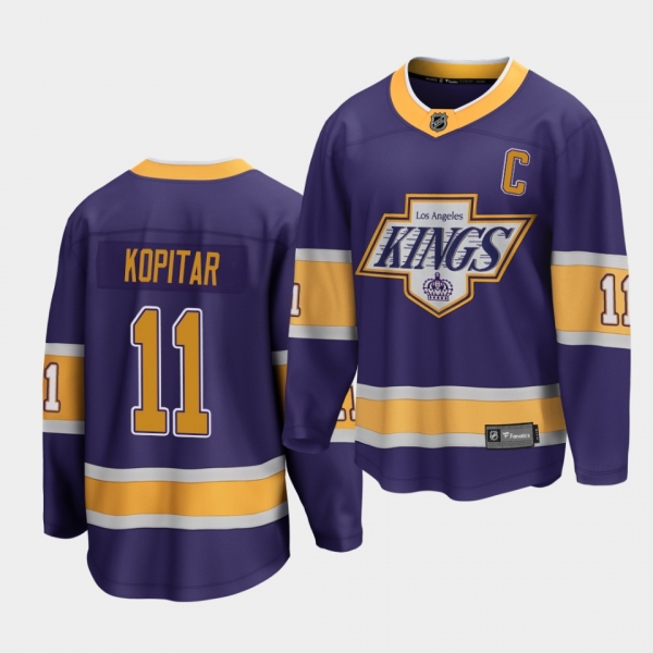 Anze Kopitar Los Angeles Kings 2021 Reverse Retro Purple Breakaway Player Men's Jersey