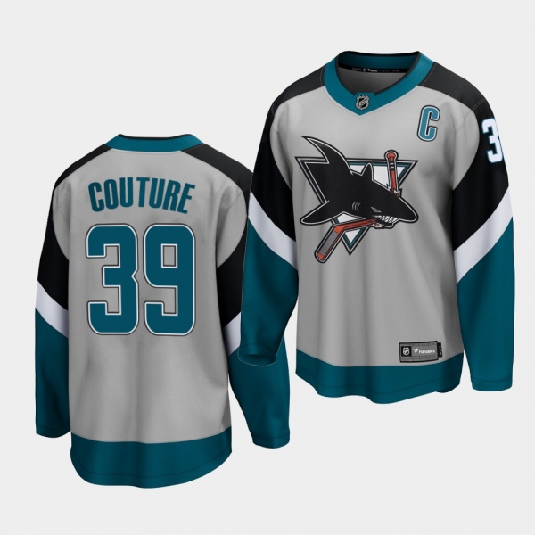 Logan Couture San Jose Sharks 2021 Reverse Retro Gray Special Edition Men Jersey