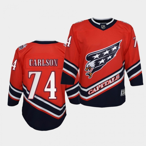 Youth John Carlson Washington Capitals 2021 Reverse Retro Red Special Edition Jersey