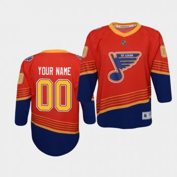 Youth Custom St. Louis Blues 2021 Reverse Retro Red Replica Jersey