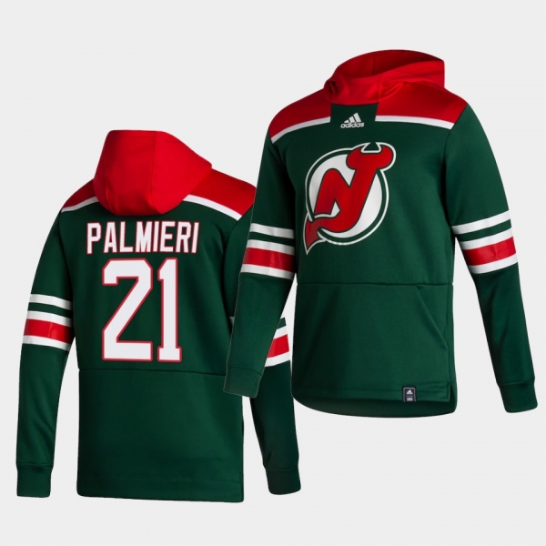 New Jersey Devils kyle palmieri 2021 Reverse Retro Green Pullover Men Hoodie