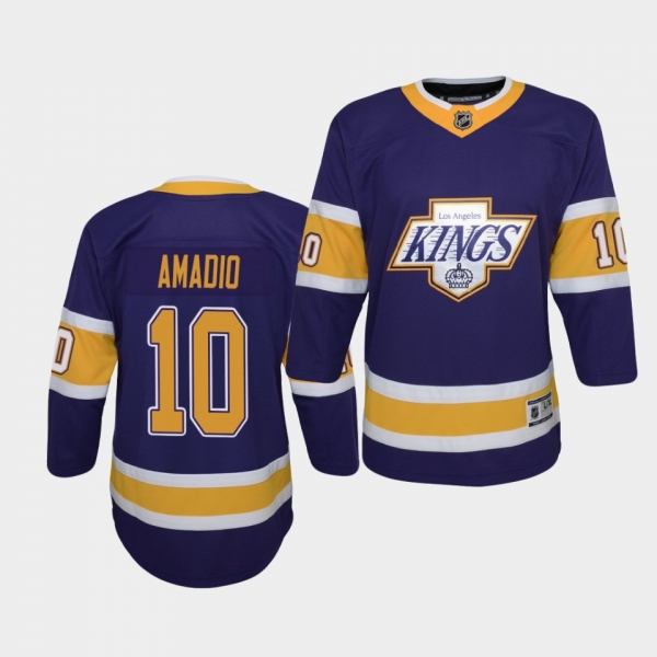 Youth Michael Amadio Los Angeles Kings 2021 Reverse Retro Purple Replica Jersey