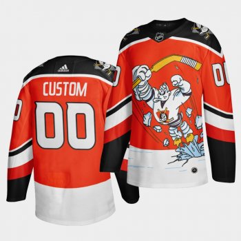 Custom #00 Ducks 2020-21 Reverse Retro Third Authentic Orange Jersey