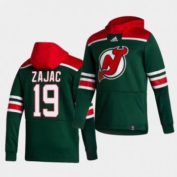 New Jersey Devils travis zajac 2021 Reverse Retro Green Pullover Men Hoodie