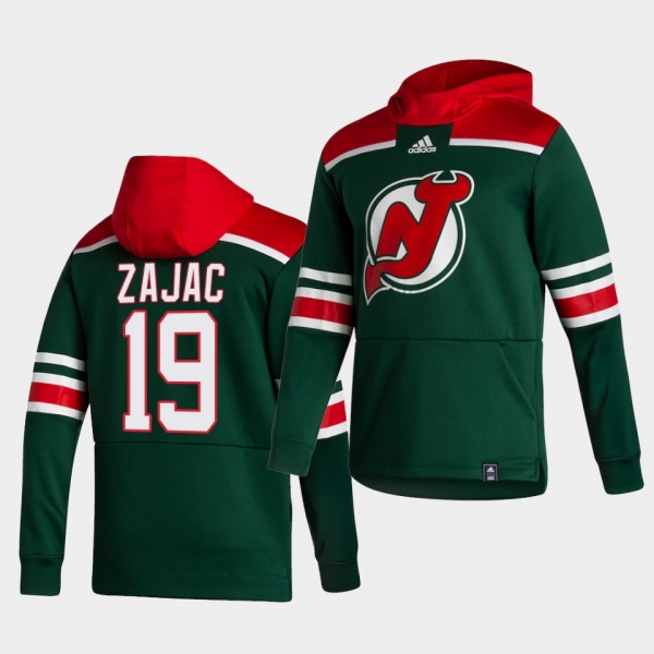 New Jersey Devils travis zajac 2021 Reverse Retro Green Pullover Men Hoodie