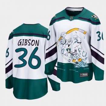 john gibson Anaheim Ducks 2021 Special Edition White Reverse Retro Men Jersey