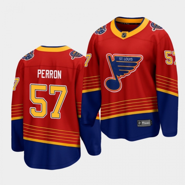 David Perron St. Louis Blues 2021 Reverse Retro Red Breakaway Player Men's Jersey