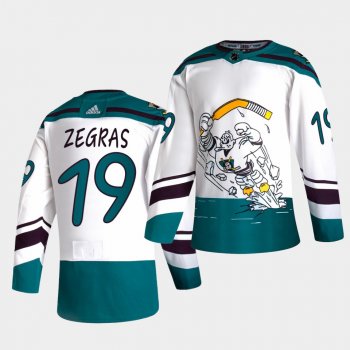 Anaheim Ducks 2021 Reverse Retro Trevor Zegras White Special Edition Jersey