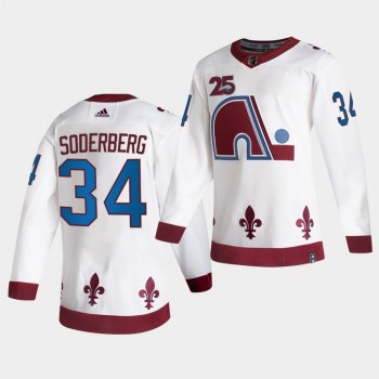 Colorado Avalanche 2021 Reverse Retro Carl Soderberg White Special Edition Jersey