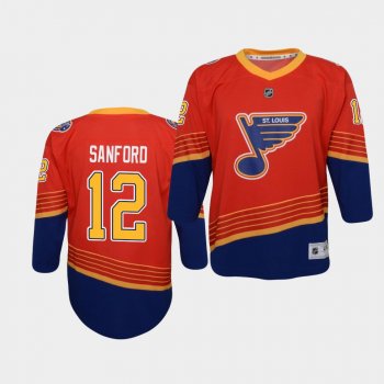 Youth Zach Sanford St. Louis Blues 2021 Reverse Retro Red Replica Jersey