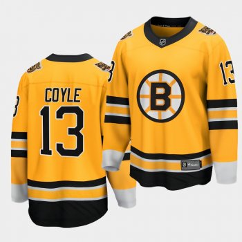 Charlie Coyle Boston Bruins 2021 Special Edition Gold Reverse Retro Men Jersey