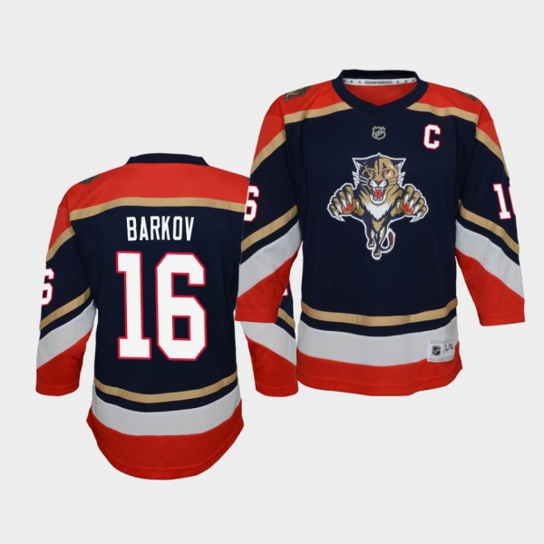 Youth Aleksander Barkov Florida Panthers 2021 Reverse Retro Navy Replica Jersey