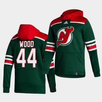 New Jersey Devils miles wood 2021 Reverse Retro Green Pullover Men Hoodie