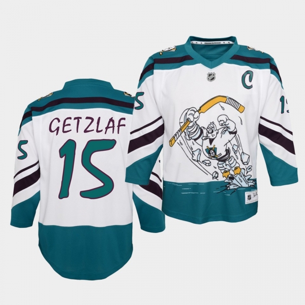 Youth Ryan Getzlaf Anaheim Ducks 2021 Reverse Retro White Special Edition Jersey