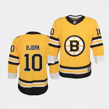 Youth Anders Bjork Boston Bruins 2021 Reverse Retro Gold Replica Jersey