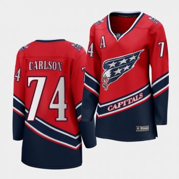 Women John Carlson Washington Capitals 2021 Reverse Retro Red Special Edition Jersey