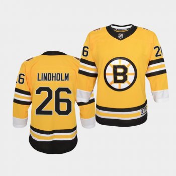 Youth Par Lindholm Boston Bruins 2021 Reverse Retro Gold Replica Jersey