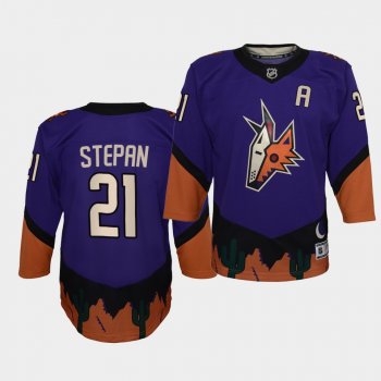 Youth Derek Stepan Arizona Coyotes 2021 Reverse Retro Purple Special Edition Jersey