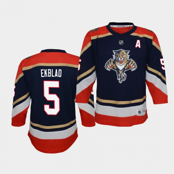 Youth Aaron Ekblad Florida Panthers 2021 Reverse Retro Navy Replica Jersey