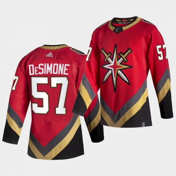 Vegas Golden Knights 2021 Reverse Retro Nick DeSimone Red Special Edition Jersey