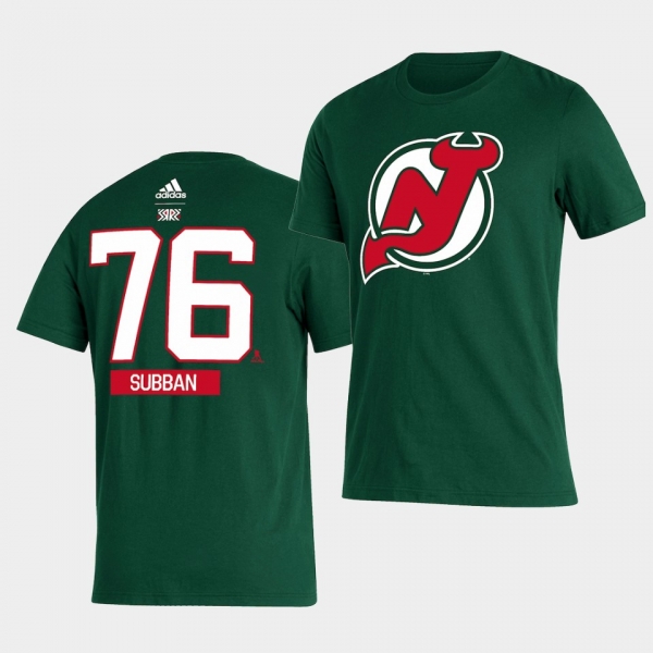 New Jersey Devils P.K. Subban 2021 Reverse Retro Green Creator Men T-Shirt