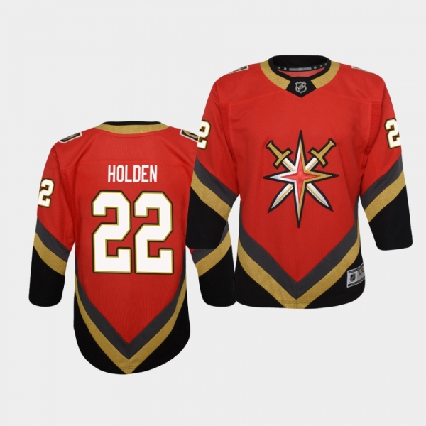 Youth Nick Holden Vegas Golden Knights 2021 Reverse Retro Red Replica Jersey