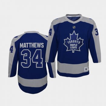 Youth Auston Matthews Toronto Maple Leafs 2021 Reverse Retro Blue Special Edition Jersey