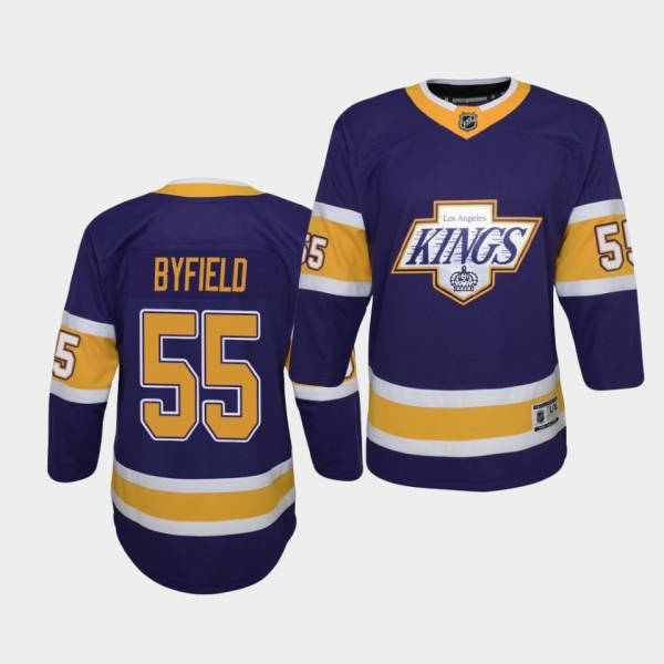 Youth Quinton Byfield Los Angeles Kings 2021 Reverse Retro Purple Replica Jersey