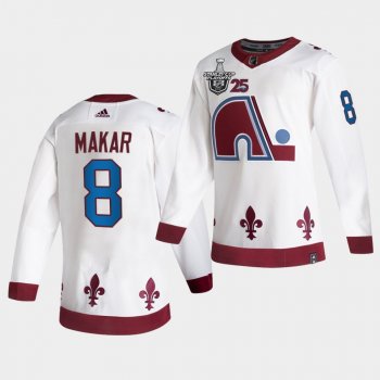 Cale Makar #8 Avalanche 2021 Stanley Cup Playoffs Reverse Retro White Jersey