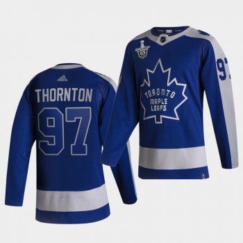 Joe Thornton #97 Maple Leafs 2021 Stanley Cup Playoffs Blue Reverse Retro Jersey