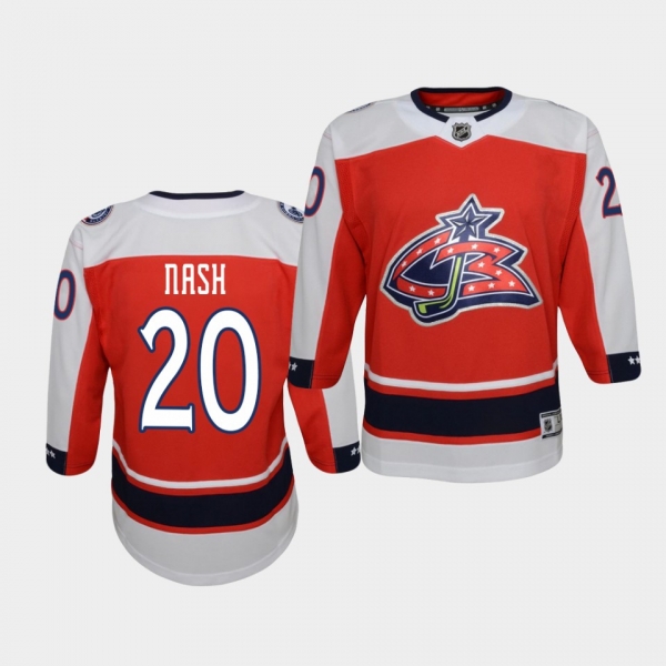 Youth Riley Nash Columbus Blue Jackets 2021 Reverse Retro Red Replica Jersey