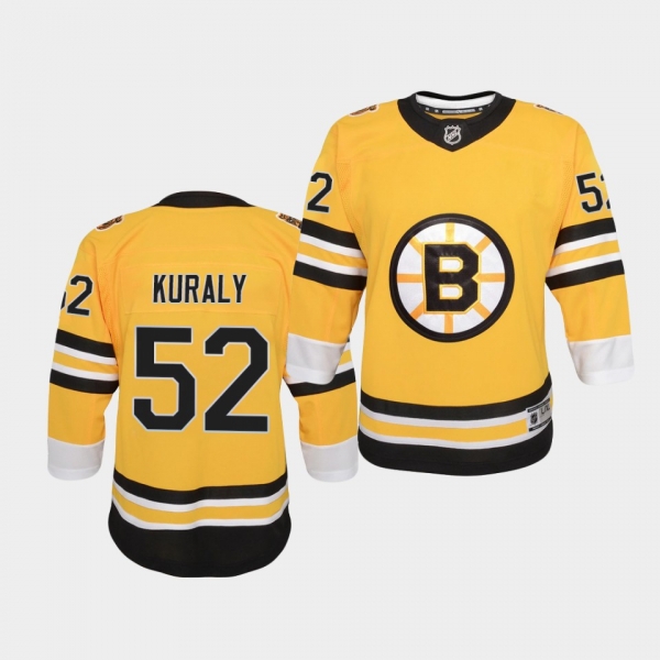 Youth Sean Kuraly Boston Bruins 2021 Reverse Retro Gold Replica Jersey