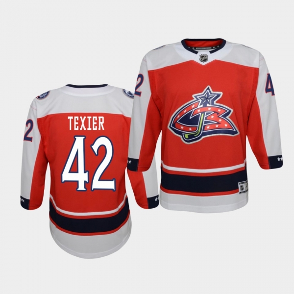 Youth Alexandre Texier Columbus Blue Jackets 2021 Reverse Retro Red Replica Jersey