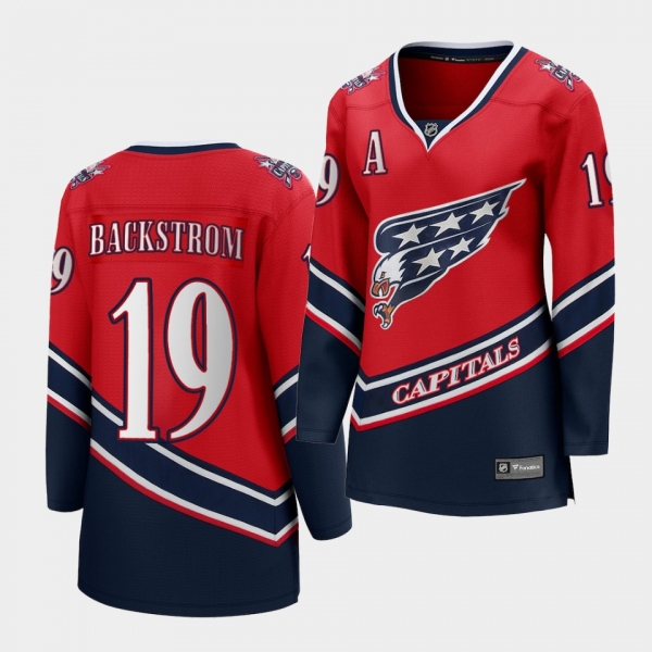 Women Nicklas Backstrom Washington Capitals 2021 Reverse Retro Red Special Edition Jersey