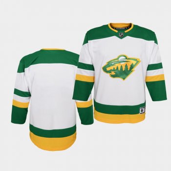 Youth Minnesota Wild 2021 Reverse Retro White Premier Jersey