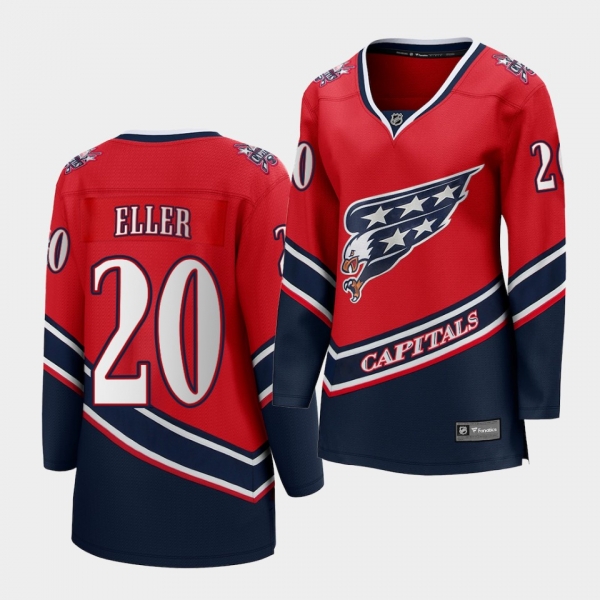 Women Lars Eller Washington Capitals 2021 Reverse Retro Red Special Edition Jersey