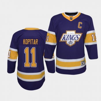 Youth Anze Kopitar Los Angeles Kings 2021 Reverse Retro Purple Replica Jersey