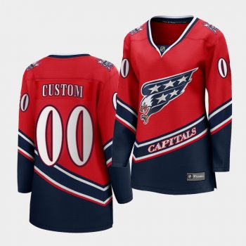 Women Custom Washington Capitals 2021 Reverse Retro Red Special Edition Jersey