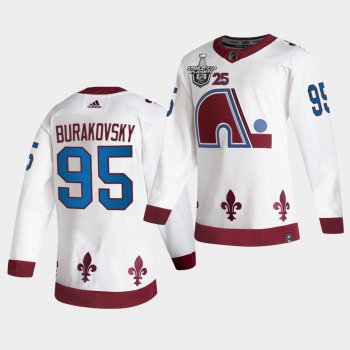 Andre Burakovsky #95 Avalanche 2021 Stanley Cup Playoffs Reverse Retro White Jersey