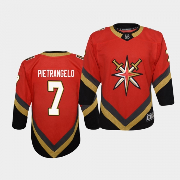 Youth Alex Pietrangelo Vegas Golden Knights 2021 Reverse Retro Red Replica Jersey