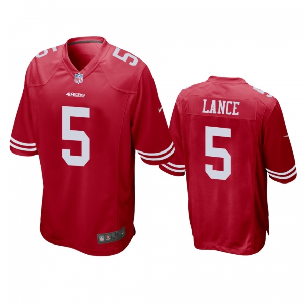 San Francisco 49ers Trey Lance Scarlet 2021 NFL Draft Game Jersey