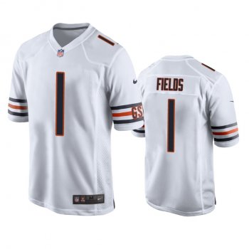 Chicago Bears Justin Fields White 2021 NFL Draft Game Jersey