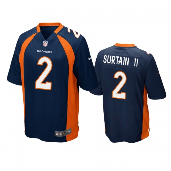 Denver Broncos Patrick Surtain II Navy 2021 NFL Draft Game Jersey